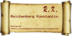 Reichenberg Konstantin névjegykártya